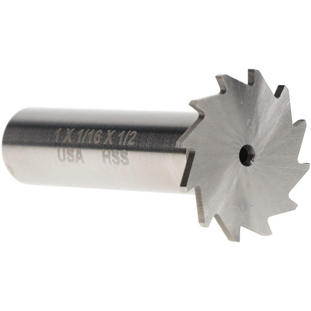 Moon Cutters Co. NWKY1-116 Woodruff Keyseat Cutter 1" Cut Dia, 0.0625" Cut Width, 1/2" Shank Dia, Straight Tooth