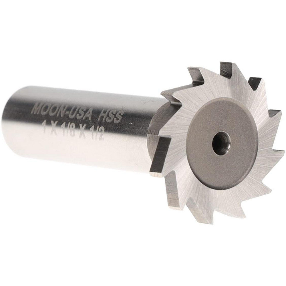 MOON CUTTERS CO. NWKY1-18 Woodruff Keyseat Cutter 1" Cut Dia, 0.125" Cut Width, 1/2" Shank Dia, Straight Tooth