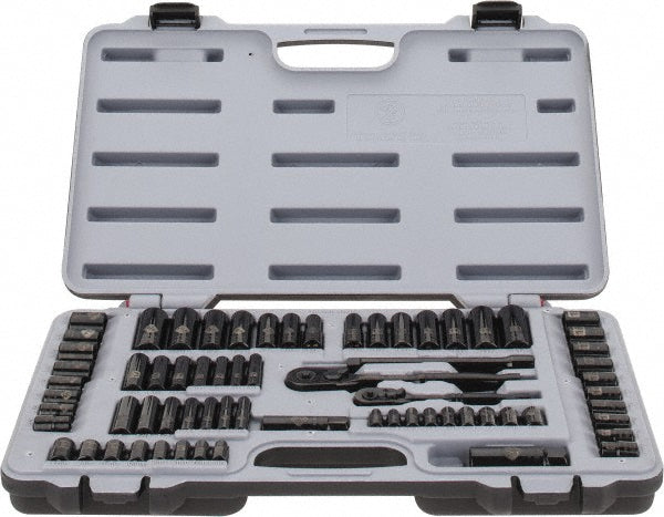 Stanley 92-824 Deep Standard Socket Set 69 Pc, 1/4"3/8" Drive, 3/16 to 3/4" Socket