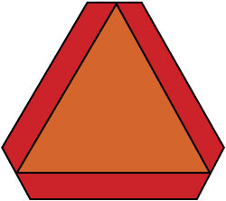 AccuformNMC SMV2 Slow Moving Vehicle Emblem, 16" Wide x 14" High Aluminum Construction Roadway Sign