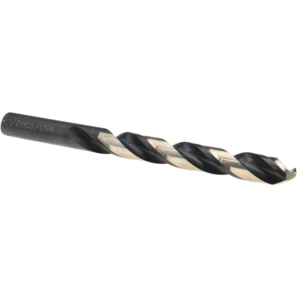 Titan USA CD44532 Jobber Drill 1/2" Dia, 135 deg Point, High Speed Steel