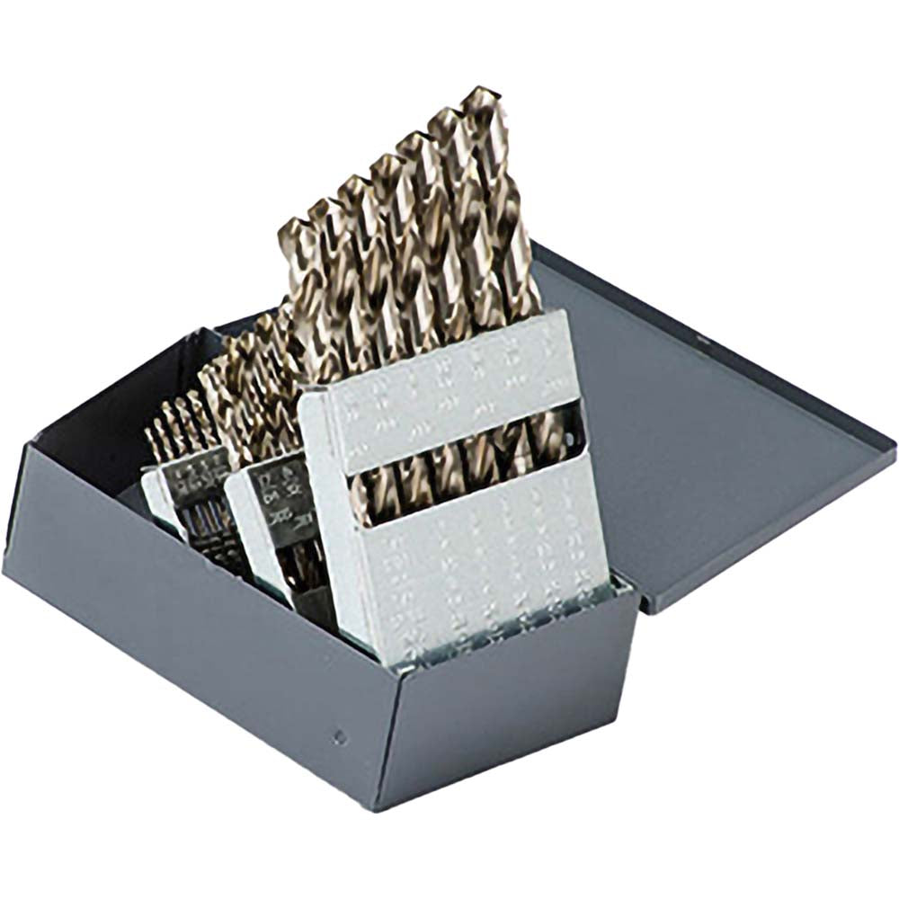 Titan USA MS99028 Drill Bit Set Jobber Length Drill Bits, 0.0625" to 0.5000" Drill Bit Size, 118 deg, High-Speed Steel