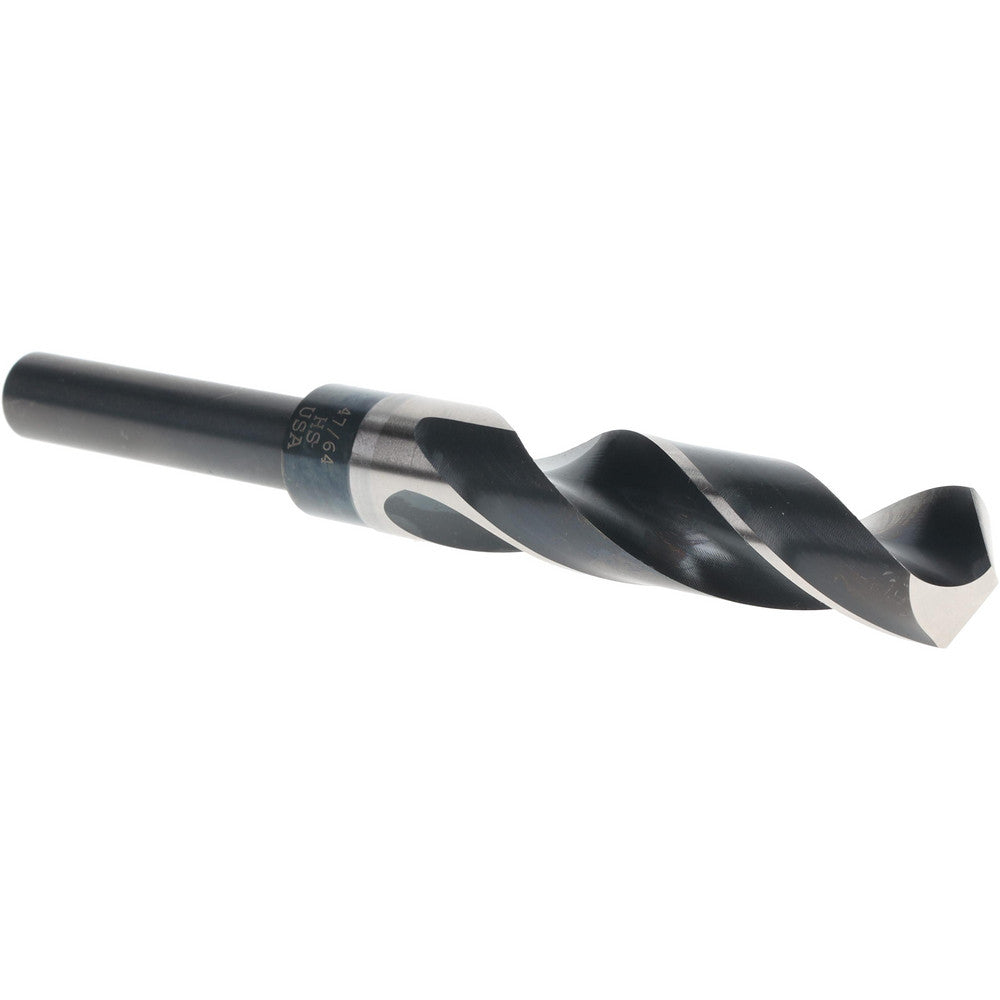 Titan USA SD91447 Reduced Shank Drill Bit 47/64" Dia, 1/2" Shank Dia, 118 deg Point, High-Speed Steel