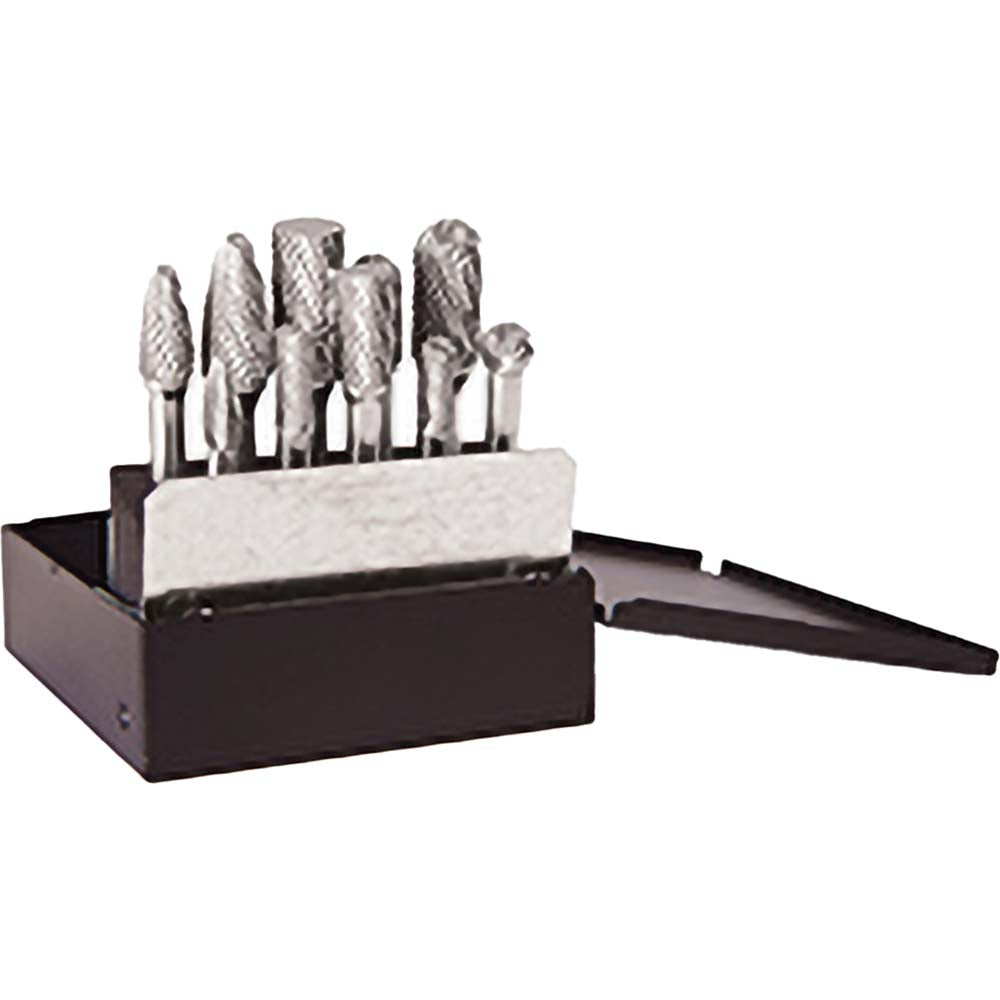 Titan USA TB19850 Abrasive Bur Sets Head Shape Cylinder Cylinder Ball End Ball Egg Round Tree Flame Tooth Style Double Head Material Solid Carbide Cutting Diameter (Decimal Inch) 1/2 Shank Diameter (mm) 6.35 Overall Length (Inch) 2-3/4