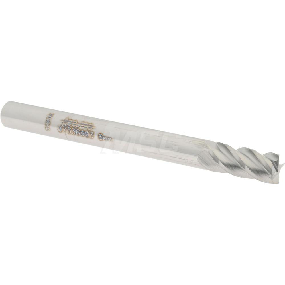 Accupro 07336803 Square End Mill 0.2362'' Dia, 0.4724'' LOC, 4 Flutes, Solid Carbide