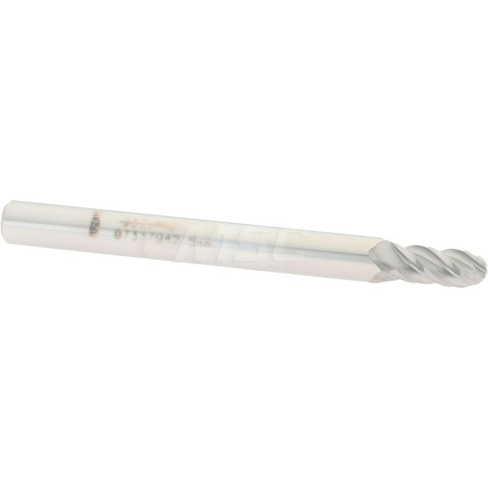 Accupro 07337942 Ball End Mill 0.1969" Dia, 0.3937" LOC, 4 Flute, Solid Carbide