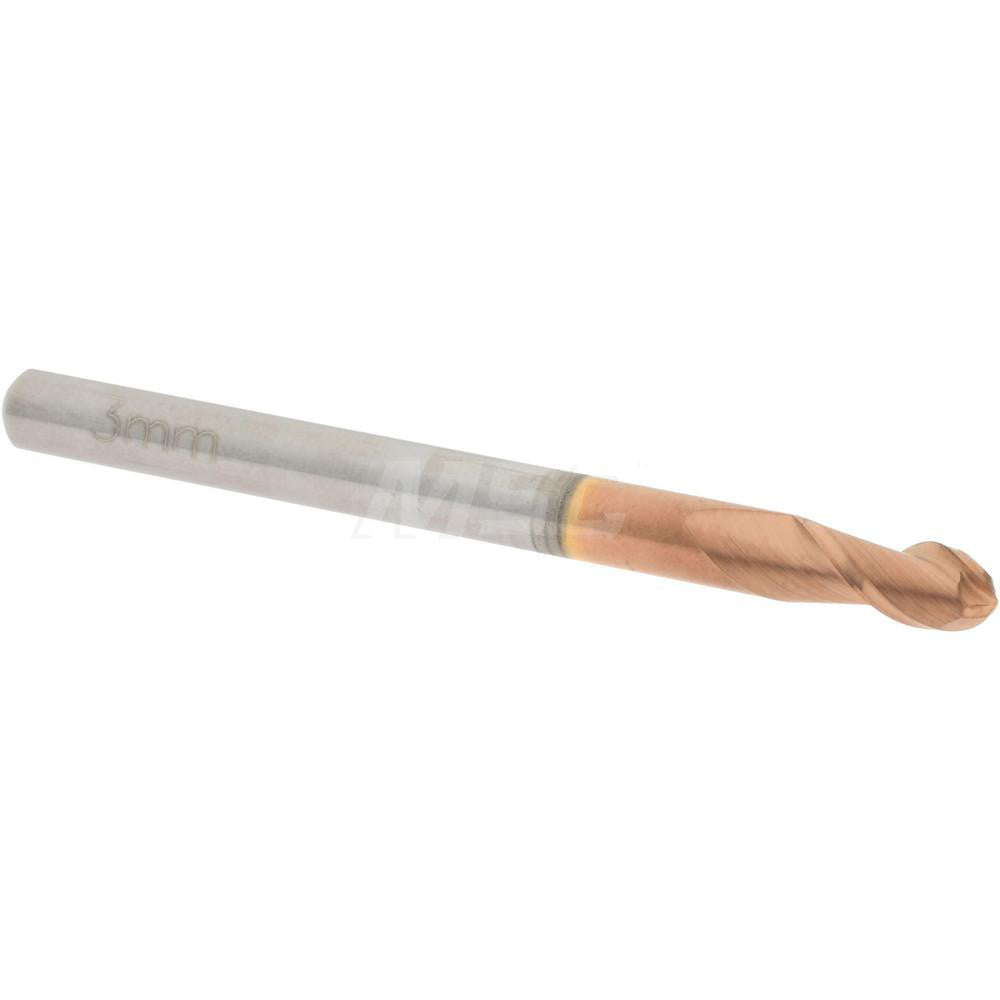 Accupro 07338767 Ball End Mill 0.118" Dia, 0.2362" LOC, 2 Flute, Solid Carbide