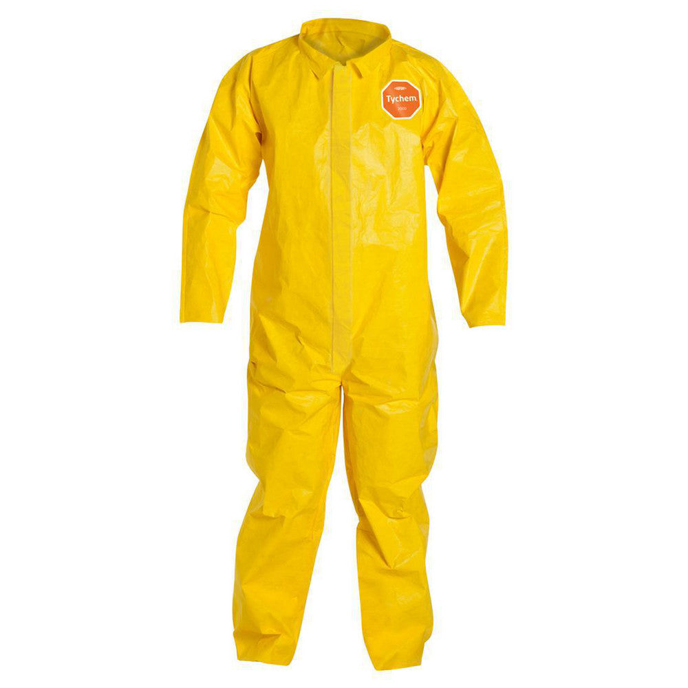 Dupont QC120SYL3X001200 Disposable Coveralls Splash & Chemical Protection, Size 3X-Large, 2.5000 oz, Tychem 2000, Stormflaps Closure