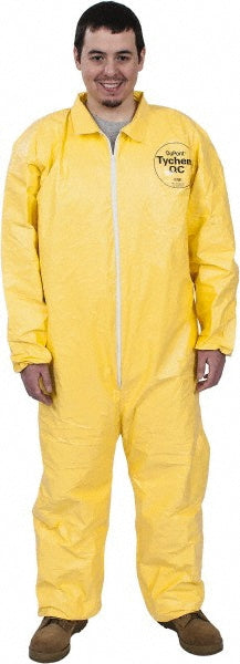 Dupont QC125SYL3X001200 Disposable Coveralls Splash & Chemical Protection, Size 3X-Large, 2.5000 oz, Tychem 2000, Stormflaps Closure