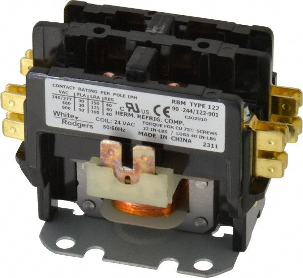 White-Rodgers 90 244S1 Definite Purpose Contactors Number of Poles 2 2