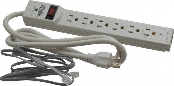 Tripp-Lite TLP604TEL 6 Outlets, 120 Volts, 15 Amps, 4' Cord, Power Outlet Strip
