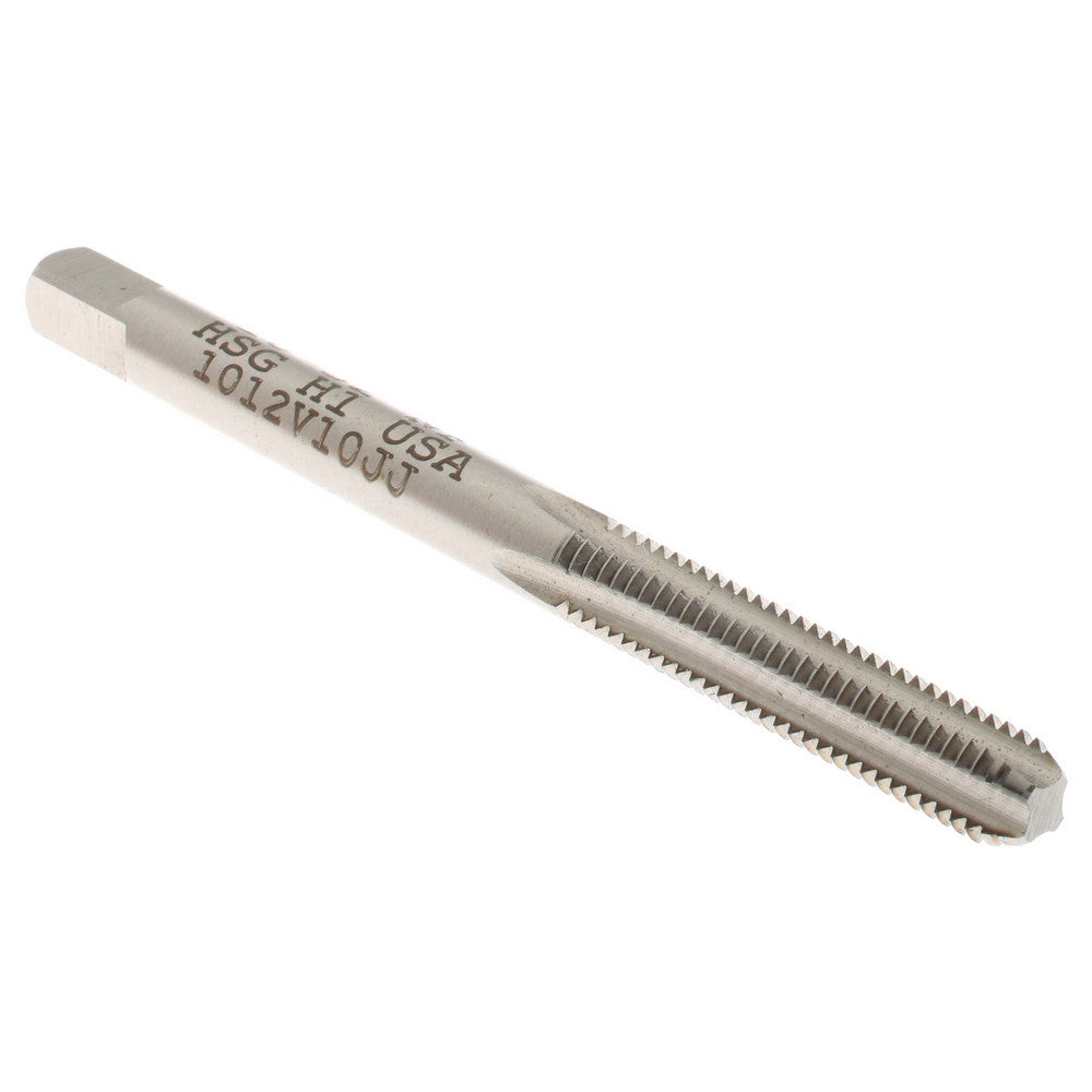 Hertel K008258AS Straight Flute Tap #10-32 UNF, 4 Flute, Bottoming Chamfer, High-Speed Steel, Bright/Uncoated Finish