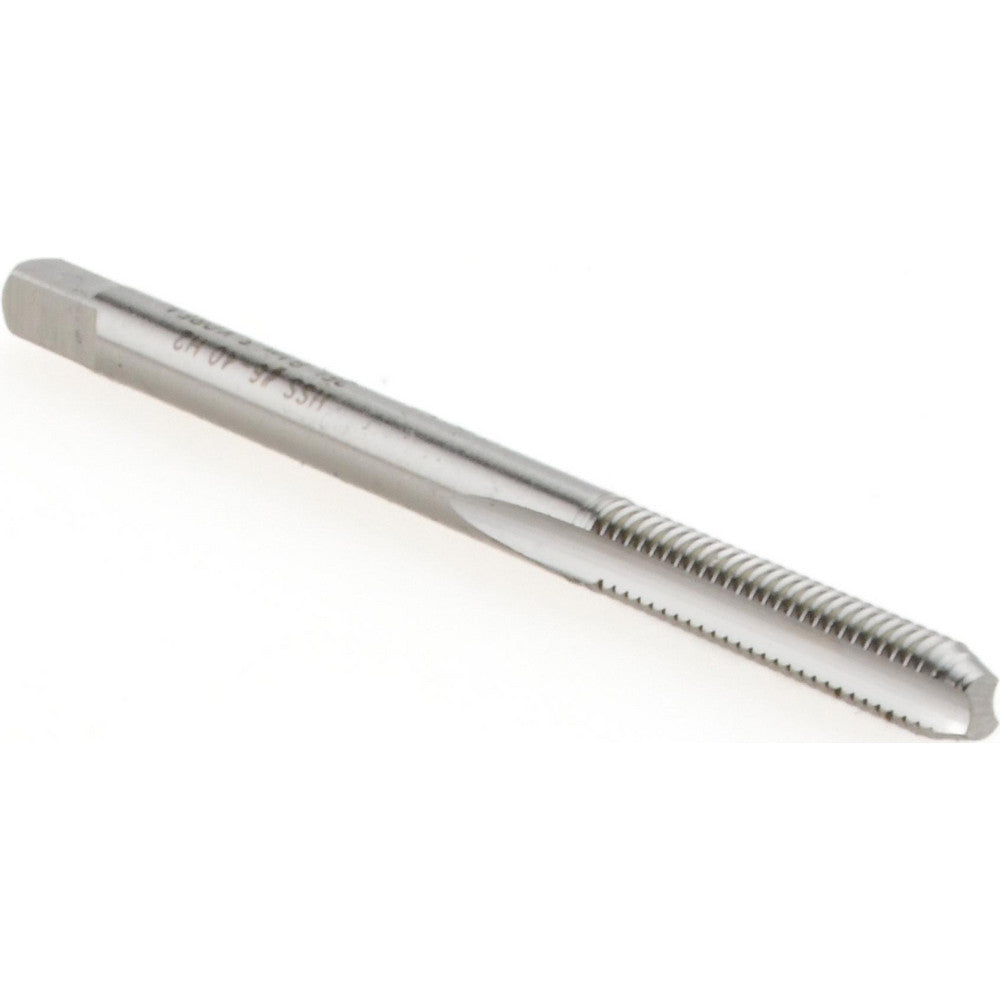 Hertel K008109AS Straight Flute Tap #6-40 UNF, 2 Flute, Bottoming Chamfer, 2B & 3B Class of Fit, High-Speed Steel, Bright/Uncoated Finish
