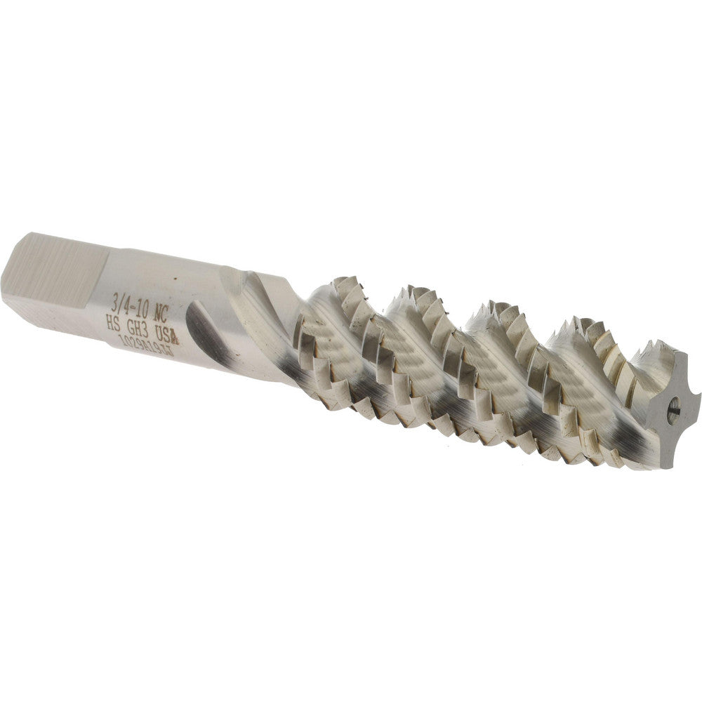 Hertel K008591AS Spiral Flute Tap 3/4-10, UNC, 4 Flute, Plug Chamfer, High-Speed Steel, Bright/Uncoated Finish