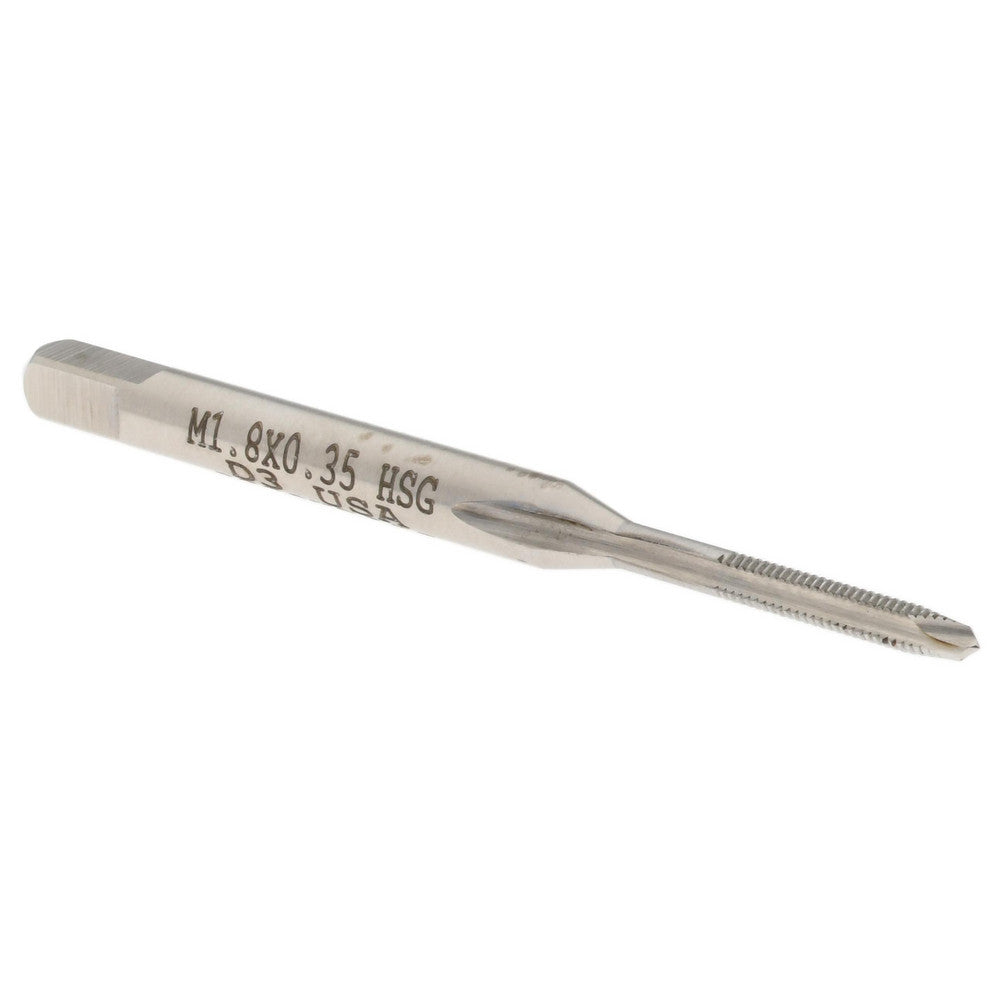 Hertel 027707AS Spiral Point Tap M1.8x0.35 Metric Coarse, 2 Flutes, Plug Chamfer, HSS, Bright/Uncoated Coated