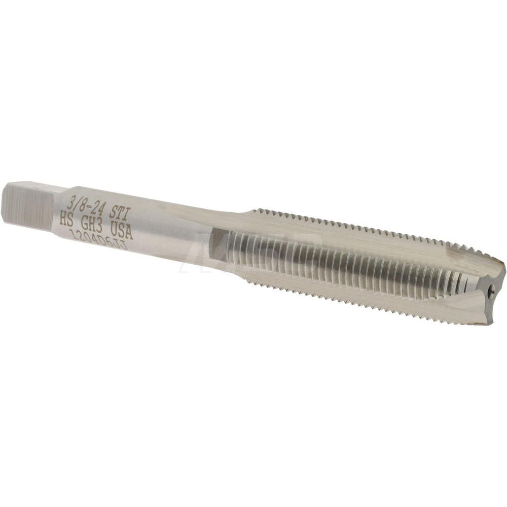 Hertel 007083AS Spiral Point STI Tap 3/8-24 UNF, 3 Flutes, Plug, High Speed Steel, Bright/Uncoated
