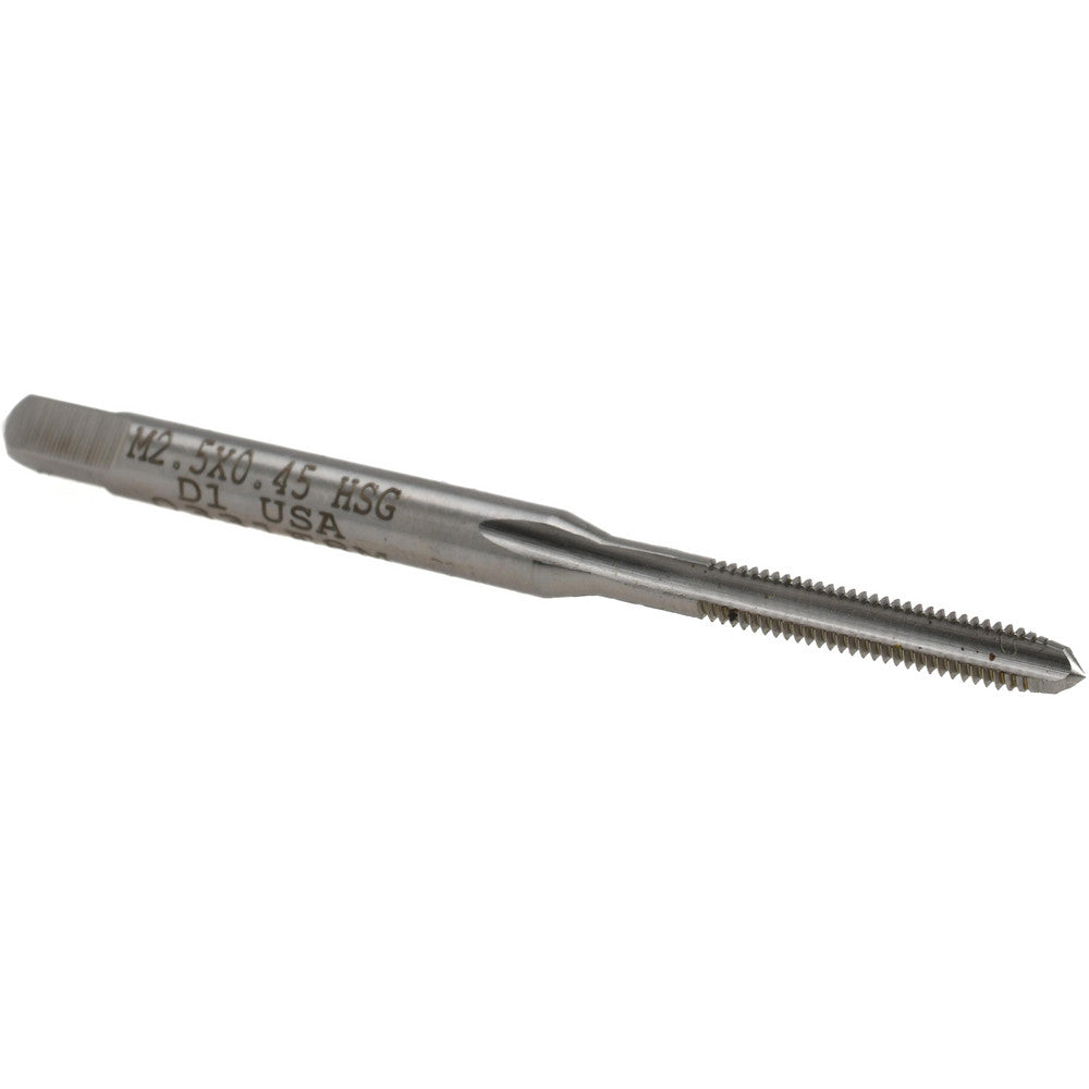 Hertel K020073AS Straight Flute Tap M2.5x0.45 Metric Coarse, 3 Flute, Plug Chamfer, High-Speed Steel, Bright/Uncoated Finish