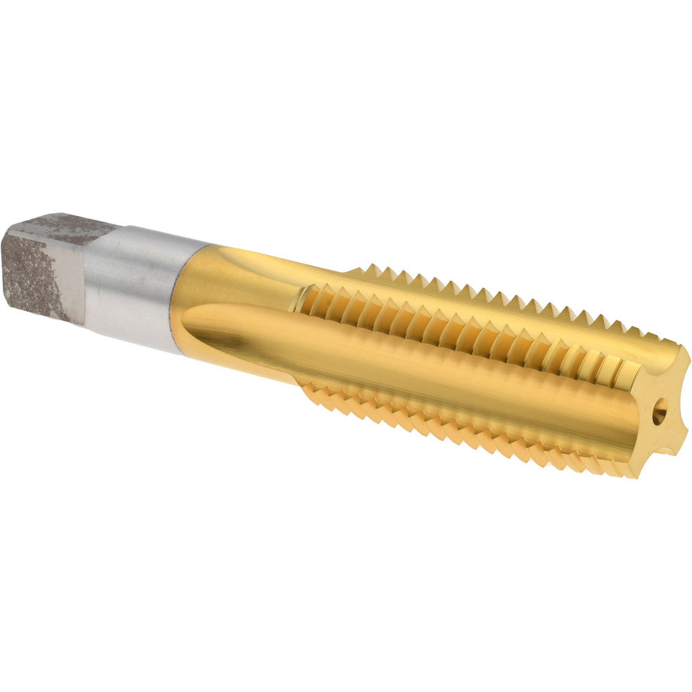 Hertel K020484AS25 Straight Flute Tap M24x3 Metric Coarse, 4 Flute, Plug Chamfer, High-Speed Steel, Titanium Nitride Finish
