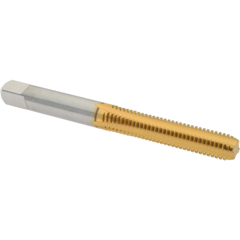 Hertel K020170AS25 Straight Flute Tap M6x1 Metric Coarse, 4 Flute, Bottoming Chamfer, High-Speed Steel, Titanium Nitride Finish