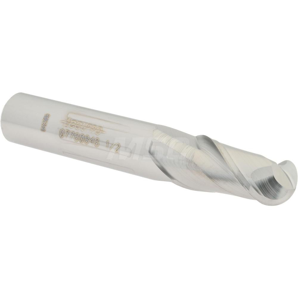 Accupro 07760846 Ball End Mill 0.5" Dia, 1" LOC, 2 Flute, Solid Carbide