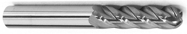 Accupro 07768096 Ball End Mill 0.625" Dia, 3" LOC, 4 Flute, Solid Carbide