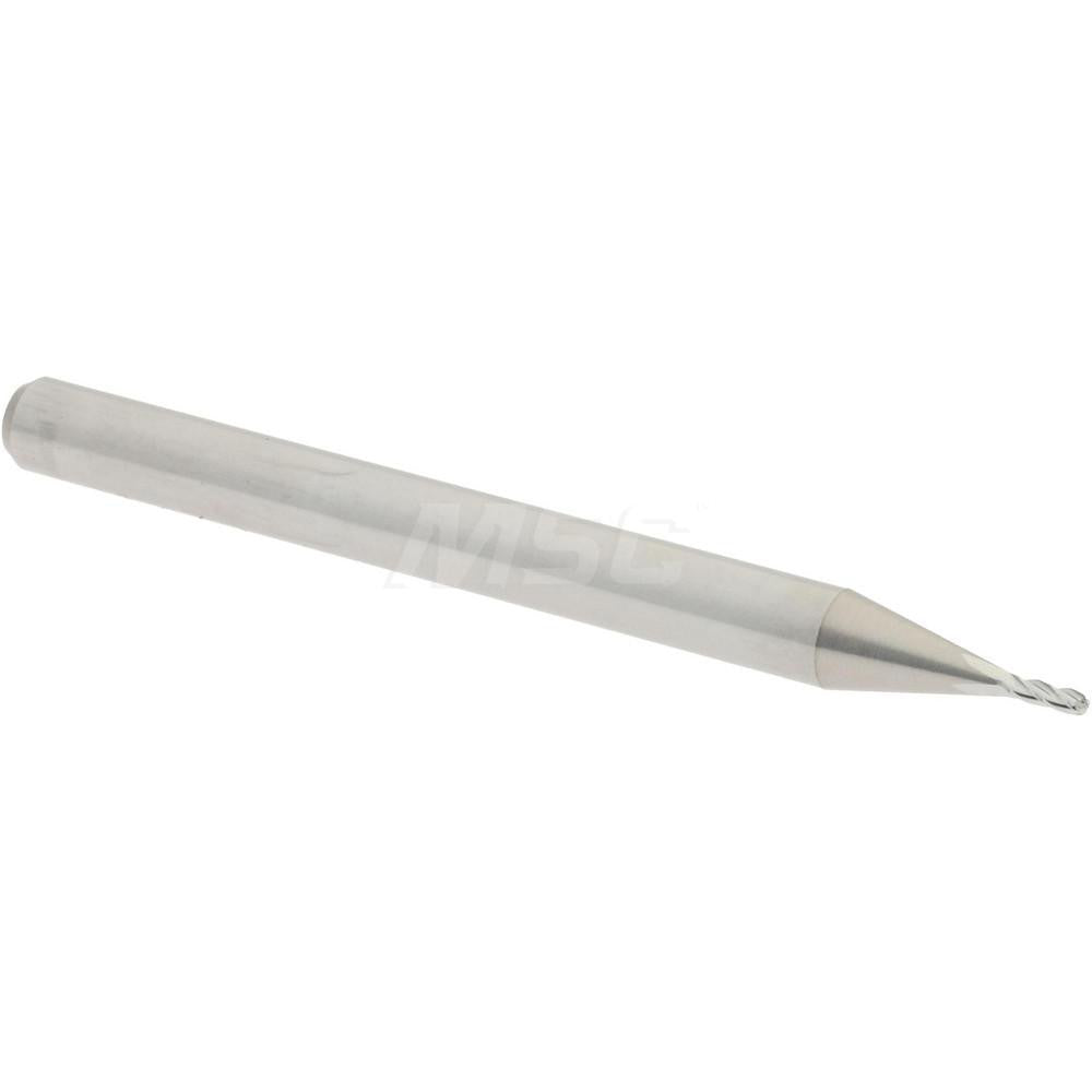 Accupro 07761034 Ball End Mill 0.0313" Dia, 0.0938" LOC, 4 Flute, Solid Carbide