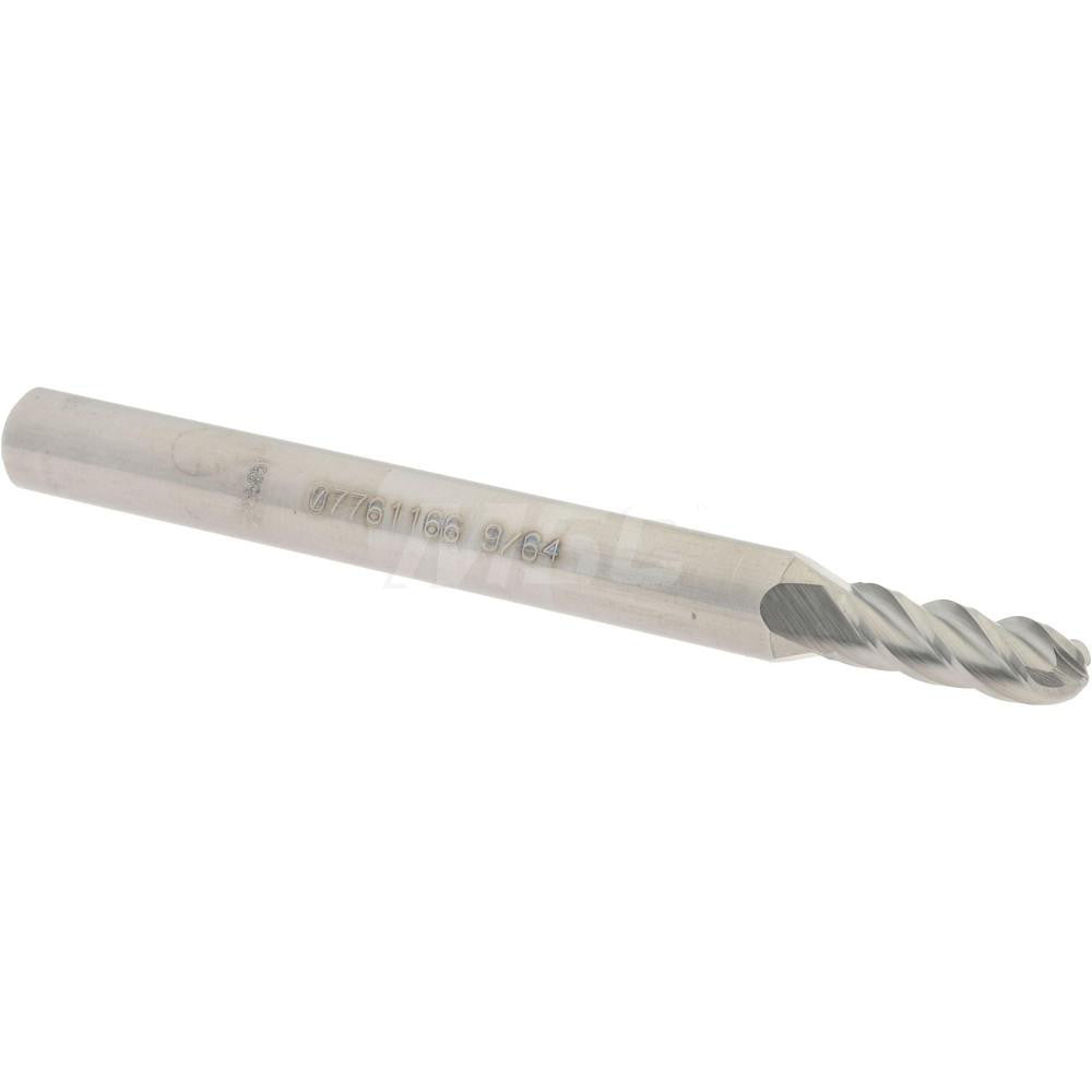 Accupro 07761166 Ball End Mill 0.1406" Dia, 0.375" LOC, 4 Flute, Solid Carbide