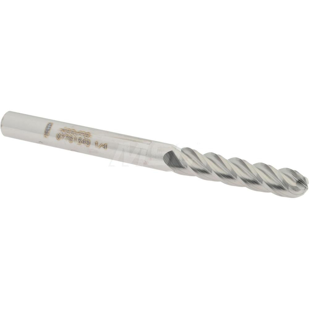 Accupro 07761349 Ball End Mill 0.25" Dia, 1.125" LOC, 4 Flute, Solid Carbide