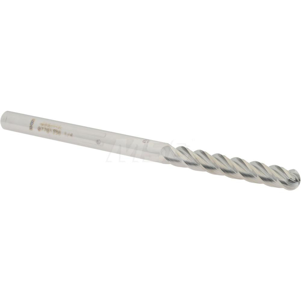 Accupro 07761356 Ball End Mill 0.25" Dia, 1.5" LOC, 4 Flute, Solid Carbide