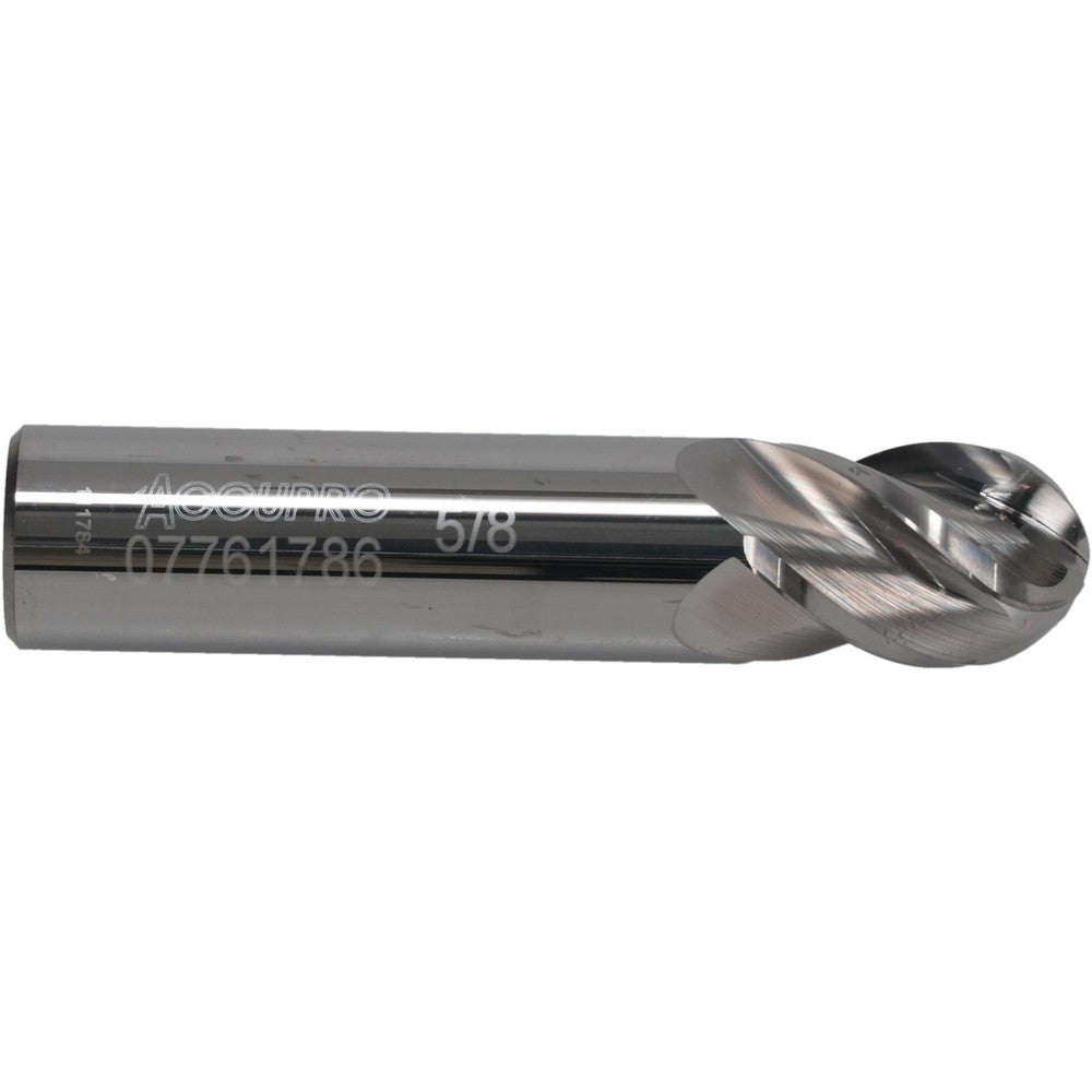 Accupro 07761786 Ball End Mill 0.625" Dia, 0.875" LOC, 4 Flute, Solid Carbide