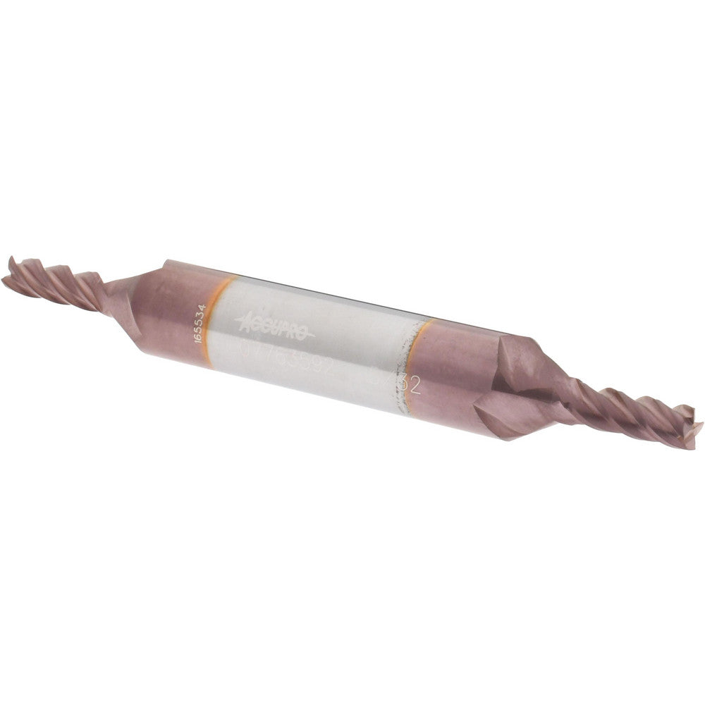 Accupro 07763592 Square End Mill 5/32'' Dia, 7/16'' LOC, 3/8'' Shank Dia, 3'' OAL, 4 Flutes, Solid Carbide