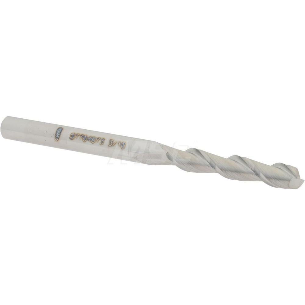 Accupro 07764673 Square End Mill 3/16'' Dia, 1'' LOC, 3/16'' Shank Dia, 2-1/2'' OAL, 2 Flutes, Solid Carbide