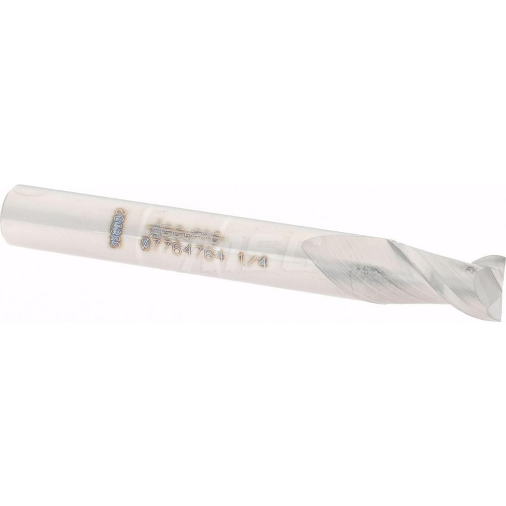 Accupro 07764764 Square End Mill 1/4'' Dia, 3/8'' LOC, 1/4'' Shank Dia, 2'' OAL, 2 Flutes, Solid Carbide