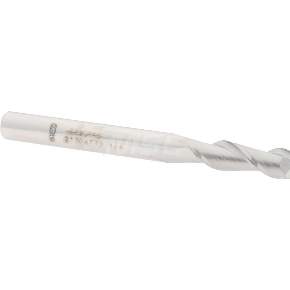 Accupro 07764772 Square End Mill 1/4'' Dia, 3/4'' LOC, 1/4'' Shank Dia, 2-1/2'' OAL, 2 Flutes, Solid Carbide