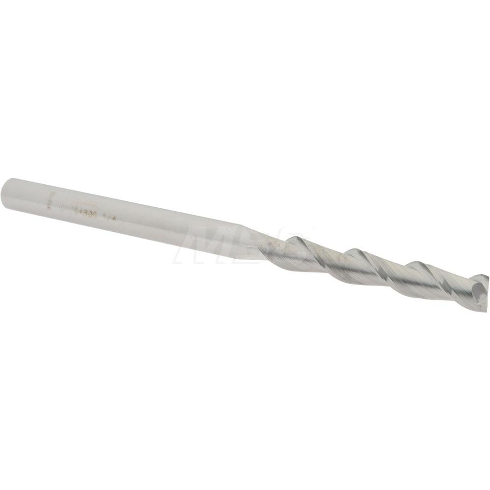Accupro 07764806 Square End Mill 1/4'' Dia, 1-1/2'' LOC, 1/4'' Shank Dia, 4'' OAL, 2 Flutes, Solid Carbide
