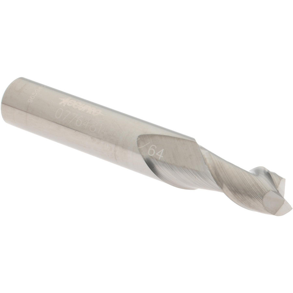 Accupro 07764814 Square End Mill 17/64'' Dia, 1/2'' LOC, 5/16'' Shank Dia, 2'' OAL, 2 Flutes, Solid Carbide