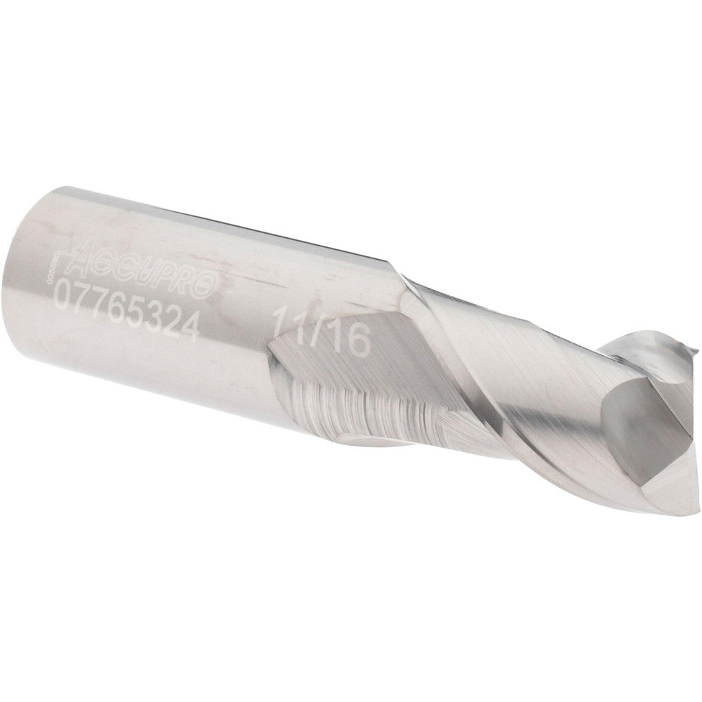 Accupro 07765324 Square End Mill 11/16'' Dia, 1'' LOC, 3/4'' Shank Dia, 3'' OAL, 2 Flutes, Solid Carbide