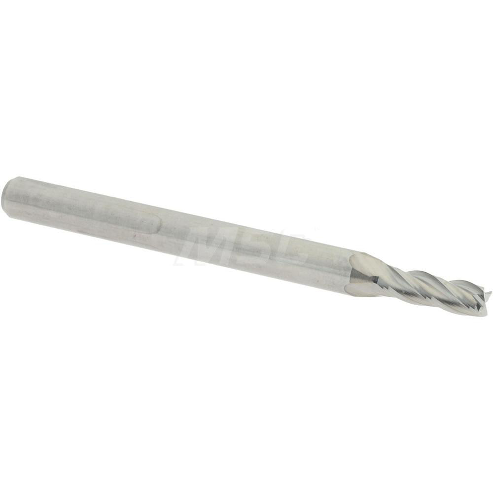 Accupro 07765480 Square End Mill 3/32'' Dia, 9/32'' LOC, 1/8'' Shank Dia, 1-1/2'' OAL, 4 Flutes, Solid Carbide
