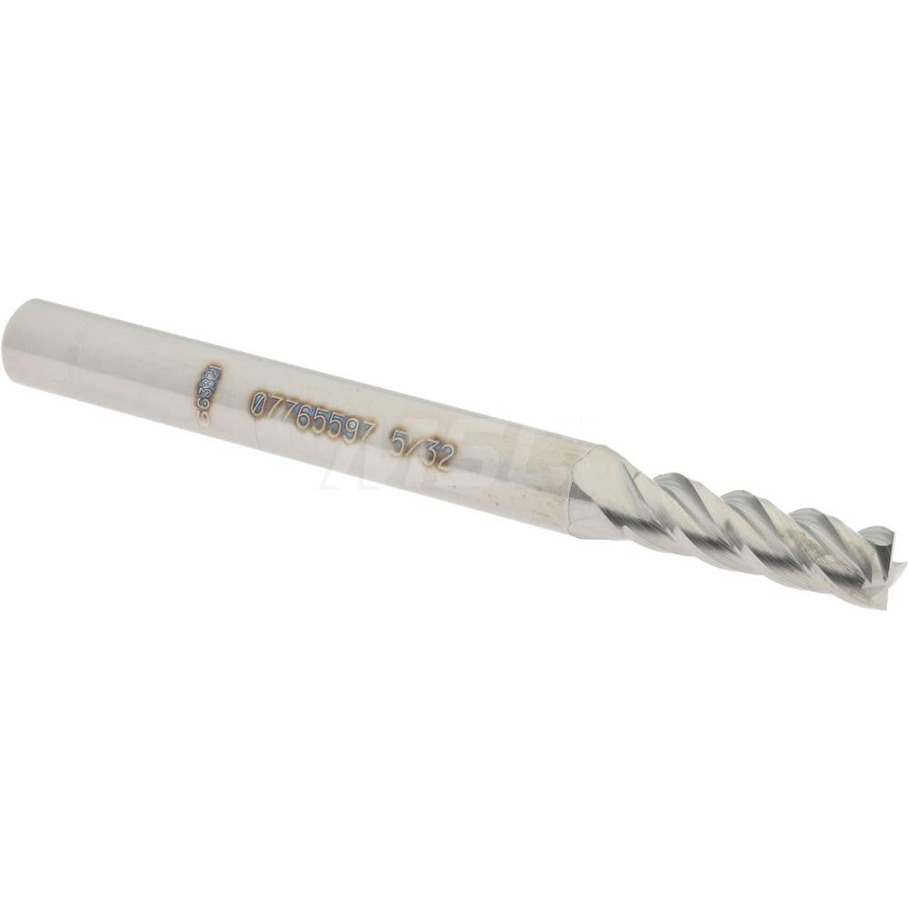 Accupro 07765597 Square End Mill 5/32'' Dia, 1/2'' LOC, 3/16'' Shank Dia, 2'' OAL, 4 Flutes, Solid Carbide
