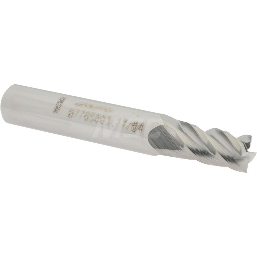 Accupro 07765803 Square End Mill 17/64'' Dia, 1/2'' LOC, 5/16'' Shank Dia, 2'' OAL, 4 Flutes, Solid Carbide