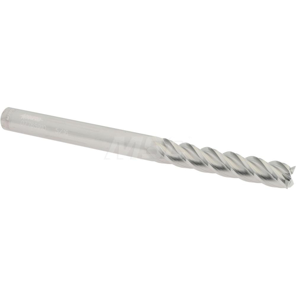 Accupro 07765910 Square End Mill 5/16'' Dia, 1-5/8'' LOC, 5/16'' Shank Dia, 4'' OAL, 4 Flutes, Solid Carbide
