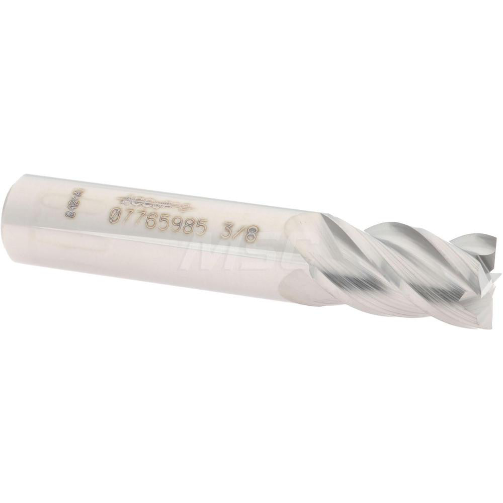 Accupro 07765985 Square End Mill 3/8'' Dia, 5/8'' LOC, 3/8'' Shank Dia, 2'' OAL, 4 Flutes, Solid Carbide