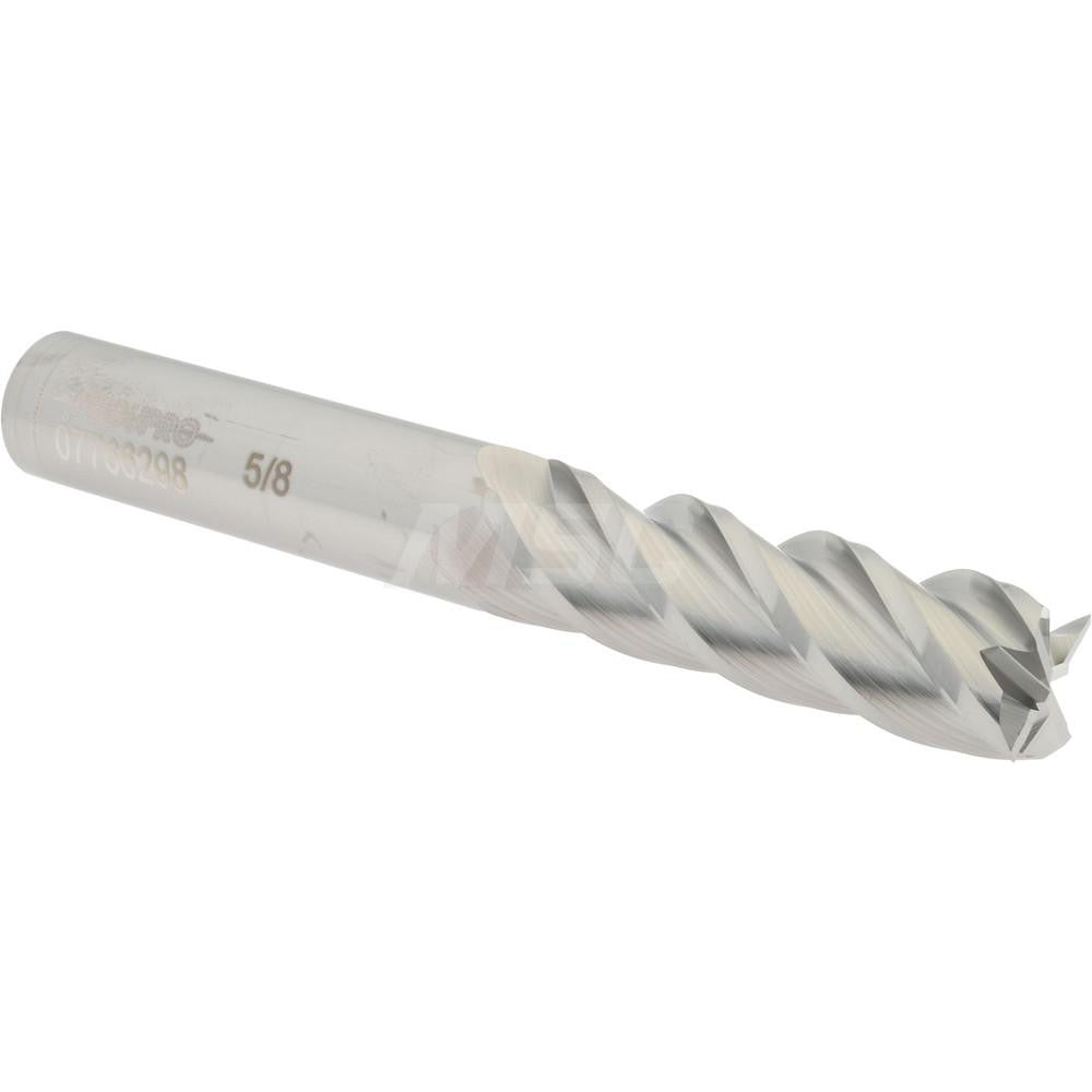 Accupro 07766298 Square End Mill 5/8'' Dia, 2-1/8'' LOC, 5/8'' Shank Dia, 4-5/8'' OAL, 4 Flutes, Solid Carbide