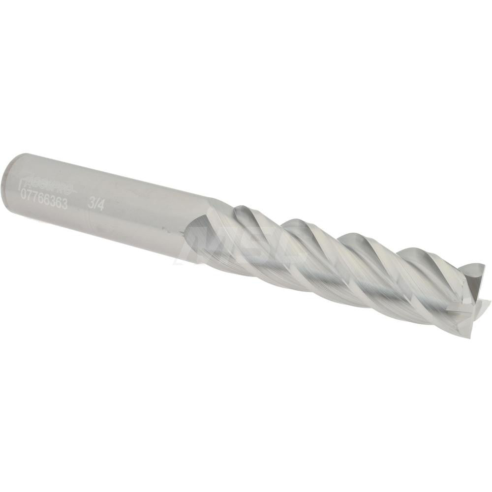 Accupro 07766363 Square End Mill 3/4'' Dia, 3'' LOC, 3/4'' Shank Dia, 6'' OAL, 4 Flutes, Solid Carbide