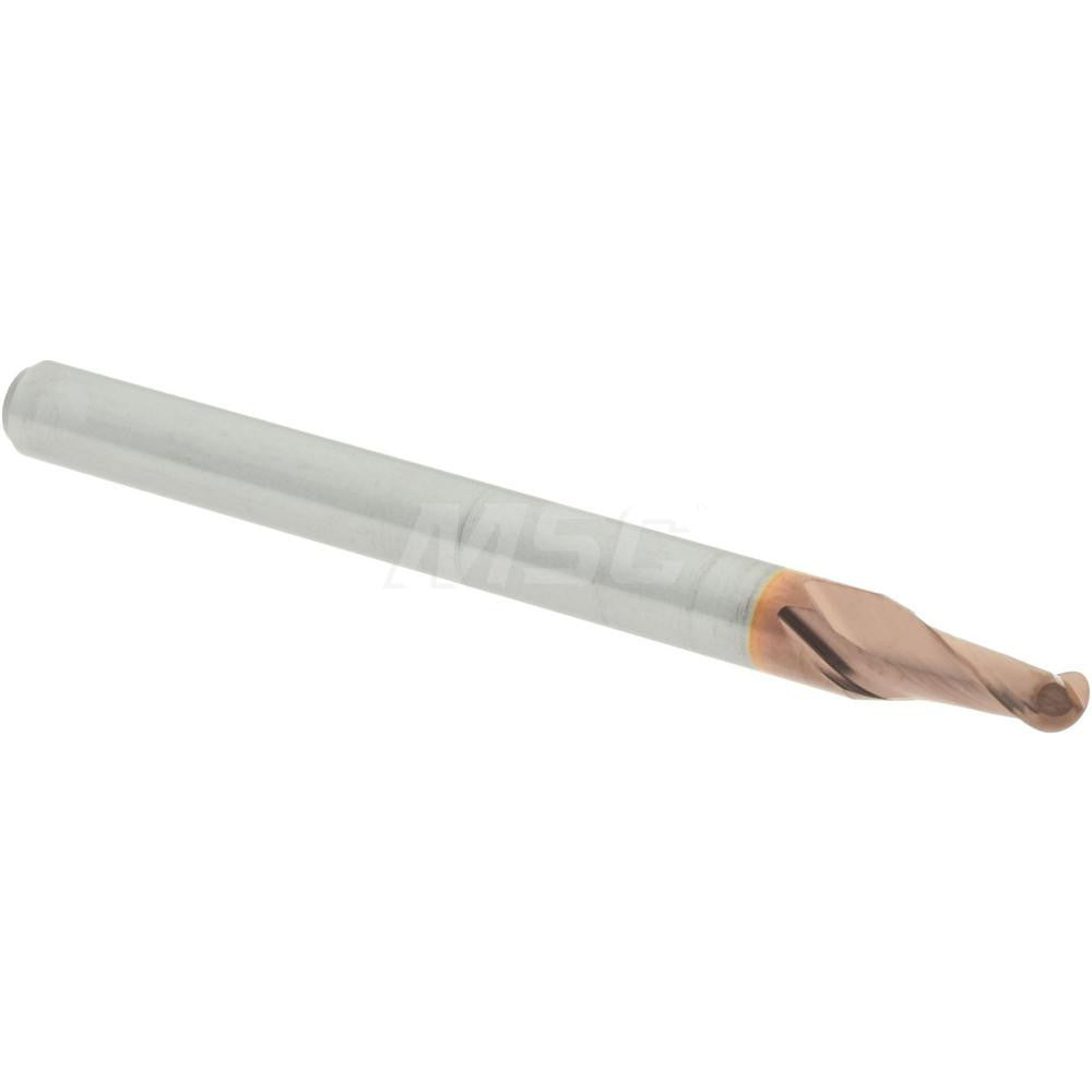 Accupro 07766470 Ball End Mill 0.0938" Dia, 0.1875" LOC, 2 Flute, Solid Carbide
