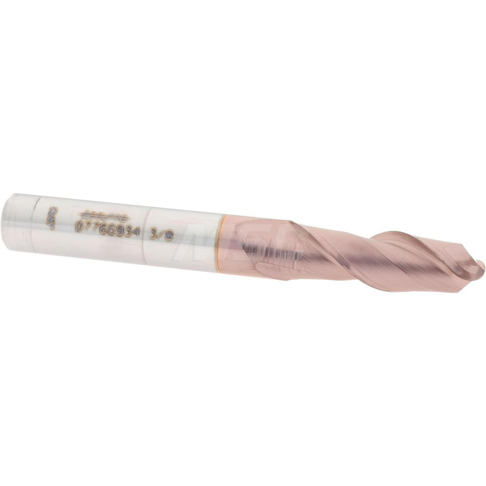 Accupro 07766934 Ball End Mill 0.375" Dia, 1.125" LOC, 2 Flute, Solid Carbide