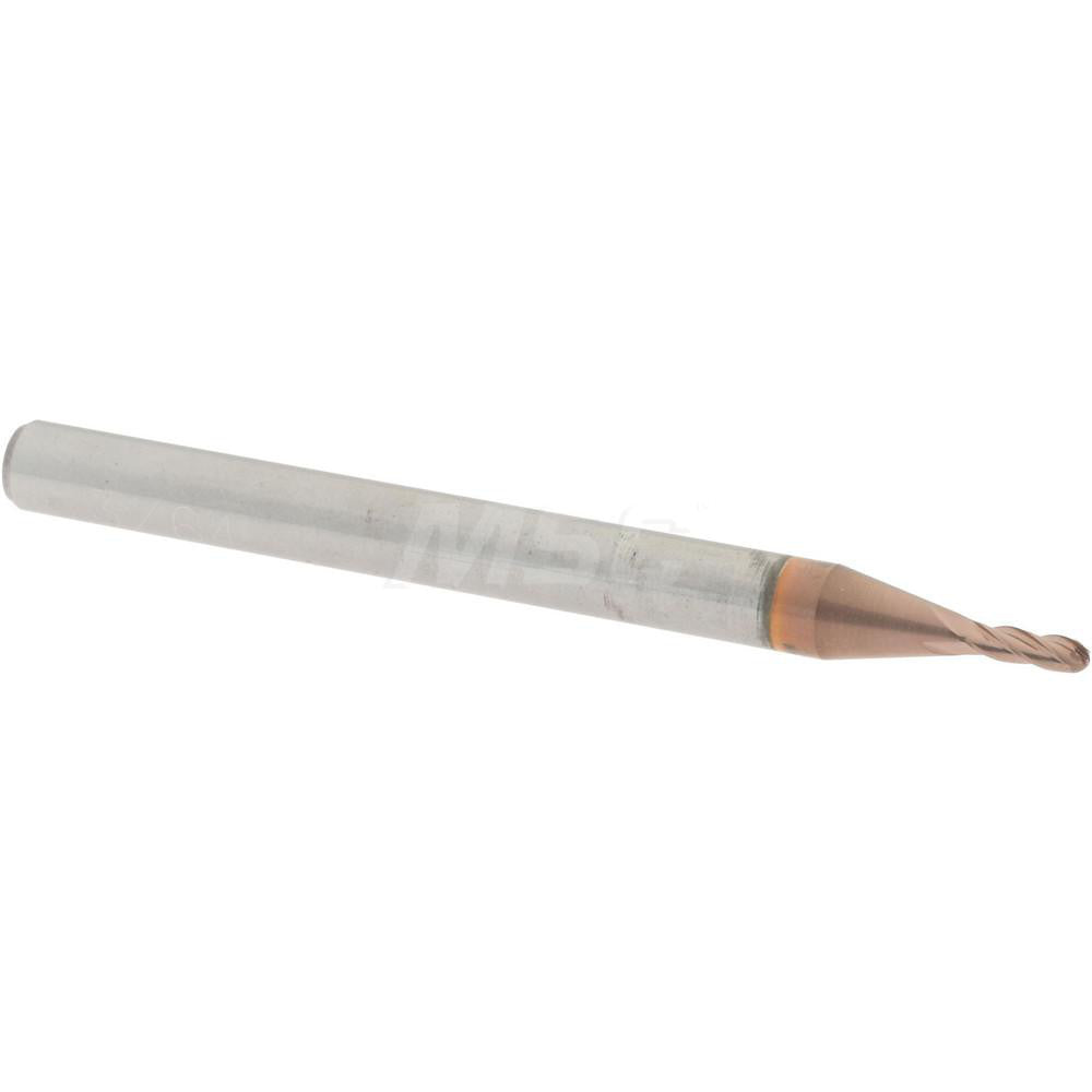 Accupro 07767320 Ball End Mill 0.0469" Dia, 0.1406" LOC, 4 Flute, Solid Carbide