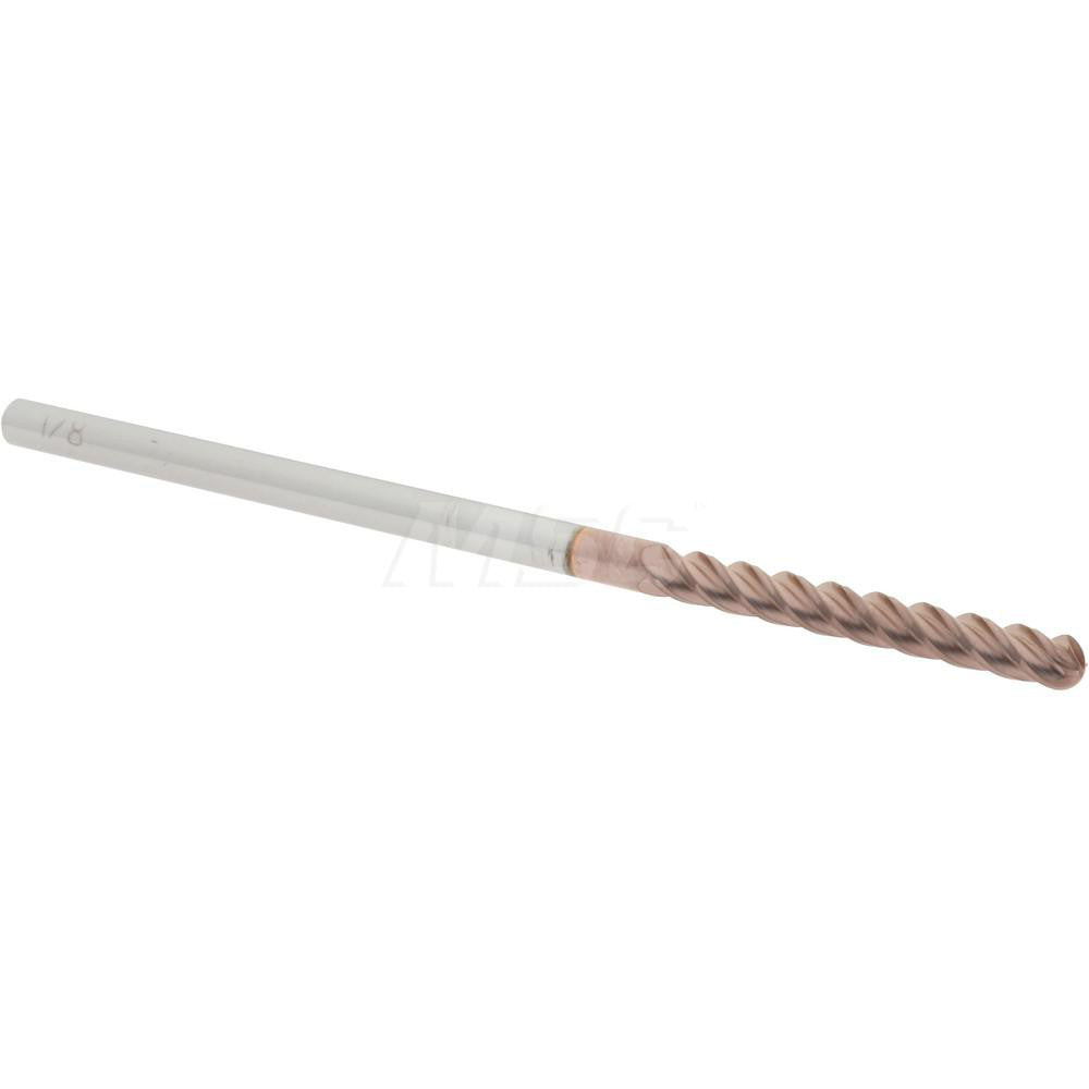 Accupro 07767437 Ball End Mill 0.125" Dia, 1" LOC, 4 Flute, Solid Carbide