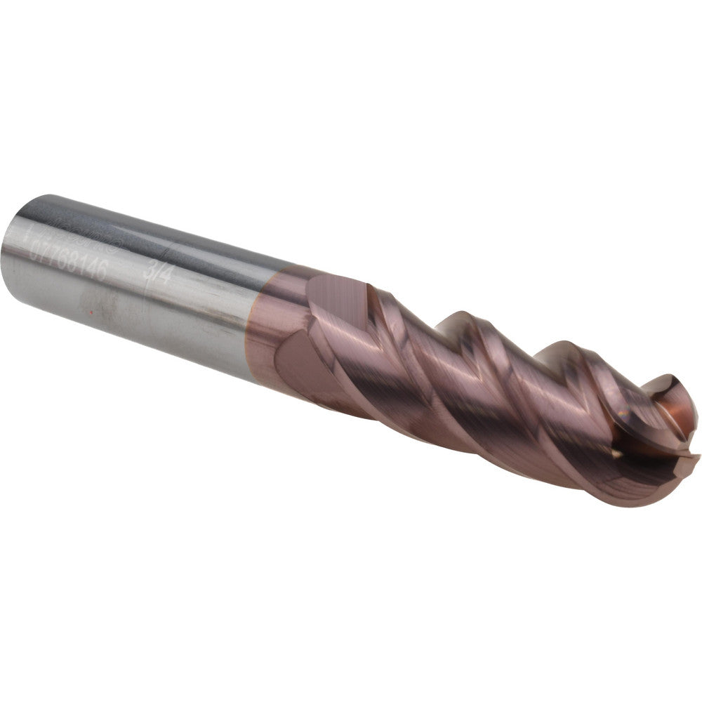 Accupro 07768146 Ball End Mill 0.75" Dia, 2.25" LOC, 4 Flute, Solid Carbide