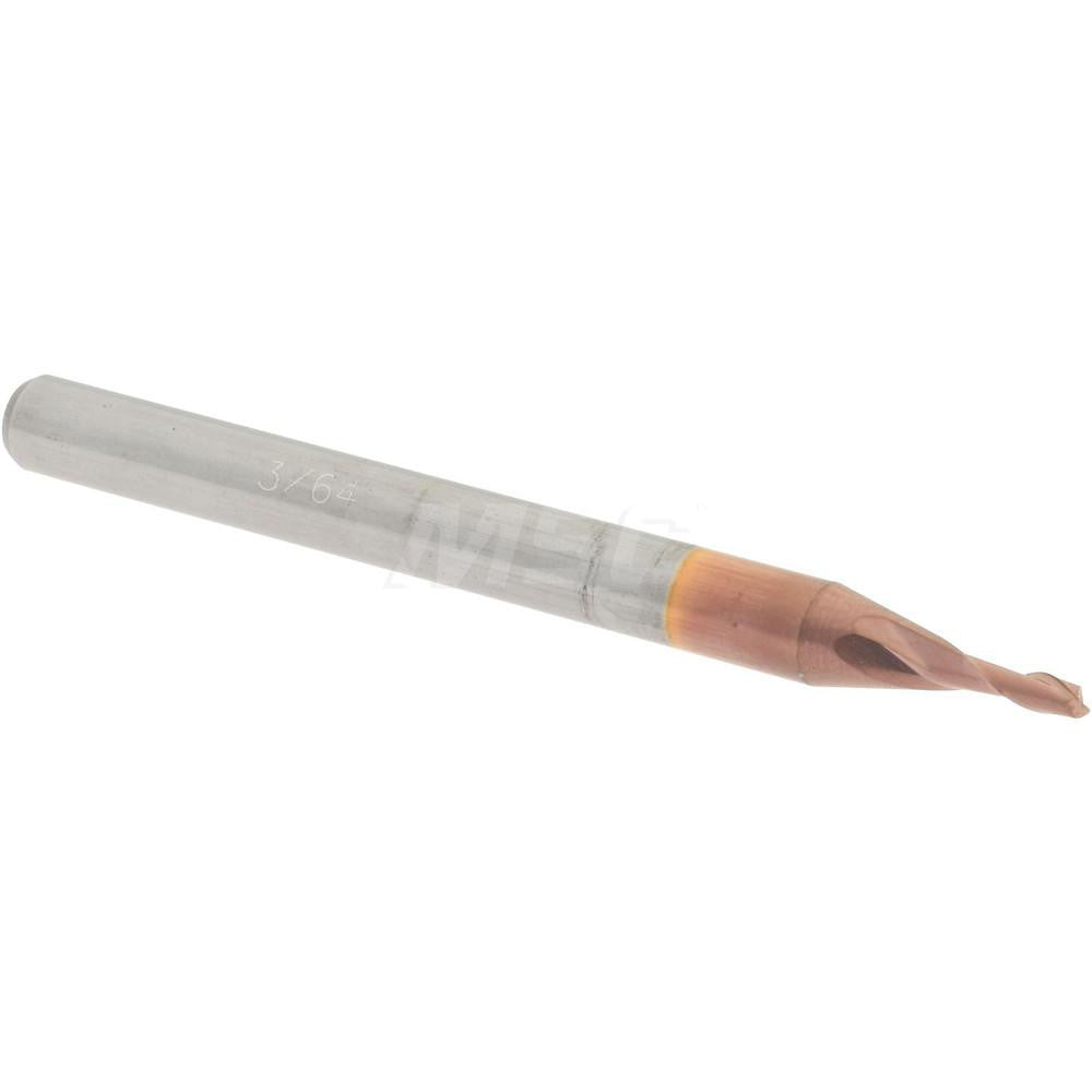Accupro 07770175 Square End Mill 3/64'' Dia, 9/64'' LOC, 1/8'' Shank Dia, 1-1/2'' OAL, 2 Flutes, Solid Carbide